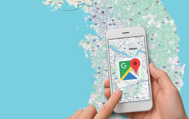 우리나라 지도와 구글 지도 아이콘 ⓒ시사저널 미술팀&nbsp;