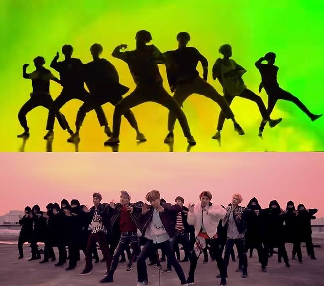방탄소년단. 사진ㅣ‘DNA’, ‘Not Today’ 뮤직비디오 캡처