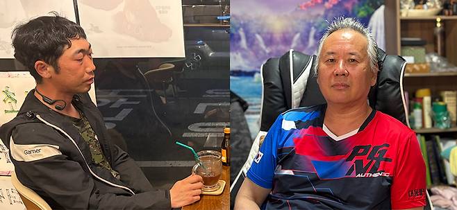 굴착기 운전사 우요셉(36) 씨. (왼쪽),&nbsp;지게차 운전사 주상규(59) 씨. (오른쪽)&nbsp;