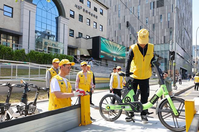 서초구 '통행방해 전기자전거 즉시수거' 모의 훈련