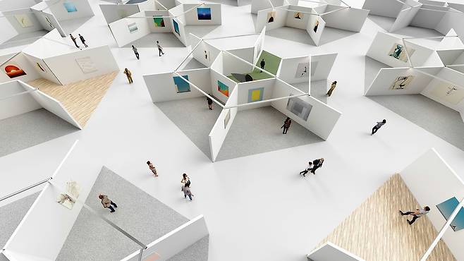 서울 코엑스 마곡에서 다음 달 열리는 하이브 아트페어의 육각형 부스. [사진 하이브 아트페어]