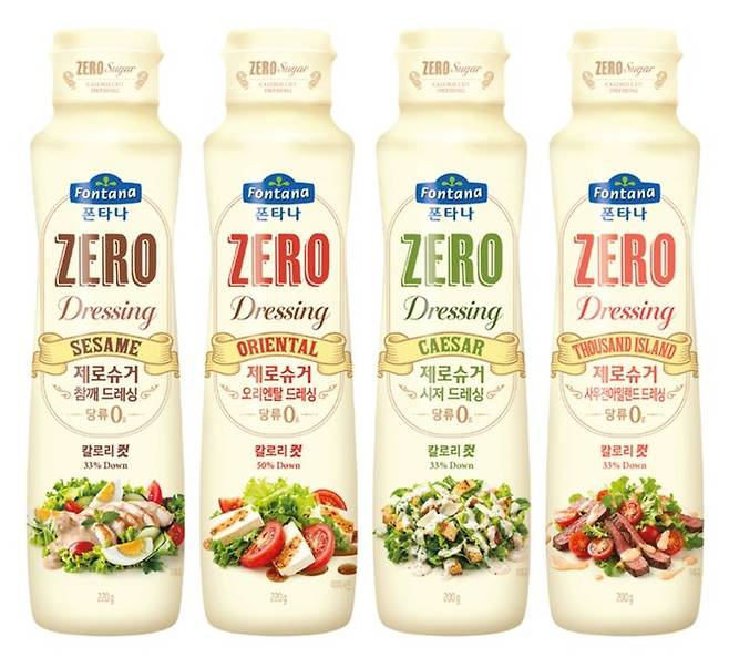 폰타나 '제로슈거 드레싱' 4종. (사진=폰타나 제공) *재판매 및 DB 금지