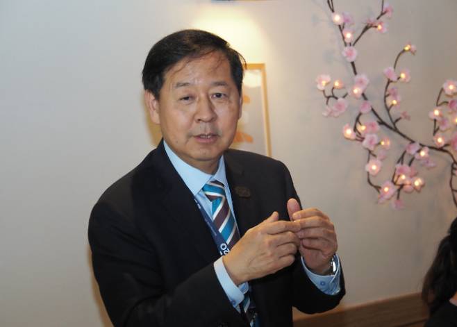 구윤철 부총리가 16일(현지시간) 워싱턴특파원 간담회에서 발언하고 있다. 사진공동취재단