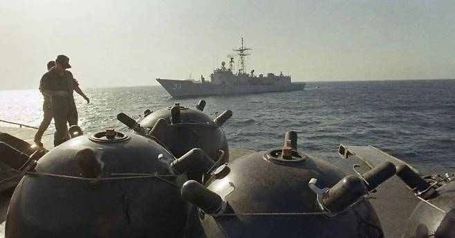 해상 기뢰 모습. AP 연합뉴스