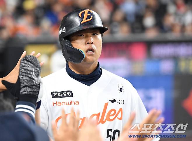 2일 대전 한화생명볼파크에서 열린 한화와 KT의 경기. 7회 솔로홈런을 날린 한화 강백호. 대전=송정헌 기자songs@sportschosun.com/2026.04.02/