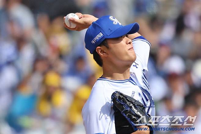삼성 라이온즈 이승민이 18일 LG 트윈스전서 4회초 구원등판해 역투하고 있다. 사진제공=삼성 라이온즈