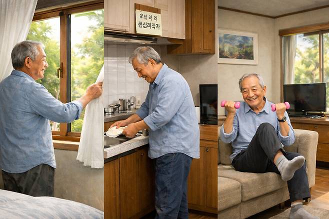 노년의 우울은 결코 ‘끝’이 아니다. 적절한 도움과 작은 실천으로 다시 일상을 회복한 노인 사례가 많다. 챗GPT 그림.