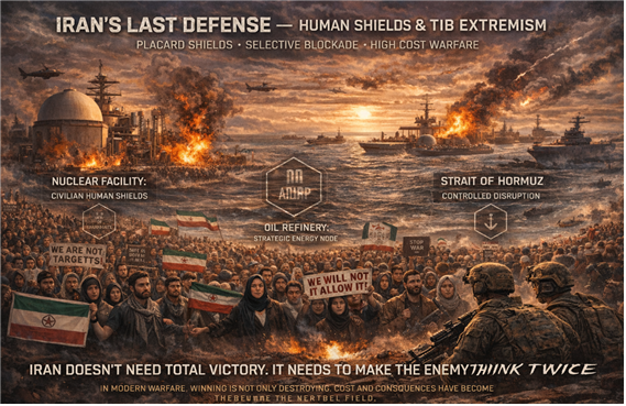 이란의 최후 방어수단인 인간방패의 처절한 장면에 대한 상상도. 김태준 한반도안보문제연구소장 AI 그림