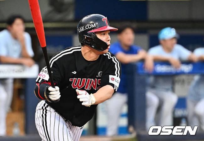 [OSEN=대구, 이석우 기자]  LG 트윈스 문성주 057 2025.08.01 / foto0307@osen.co.kr