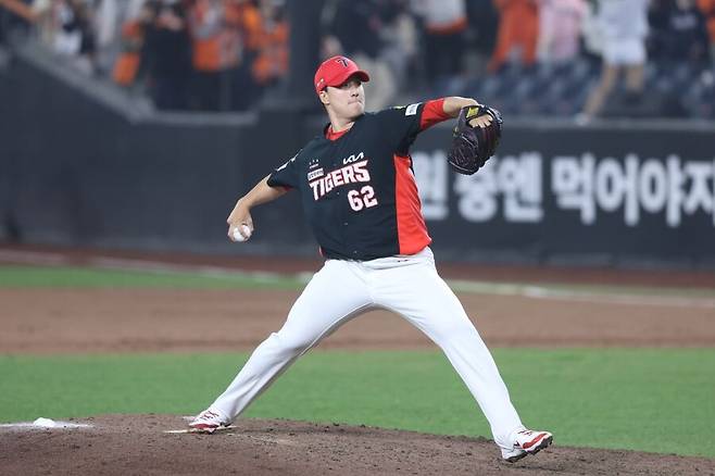 ▲ KIA 타이거즈 마무리투수 정해영이 시즌 초반 부진으로 인해 1군 엔트리에서 말소된 후 18일 2군 퓨처스리그 경기에 선발 등판했다. 1이닝 무실점을 선보였다. ⓒKIA 타이거즈