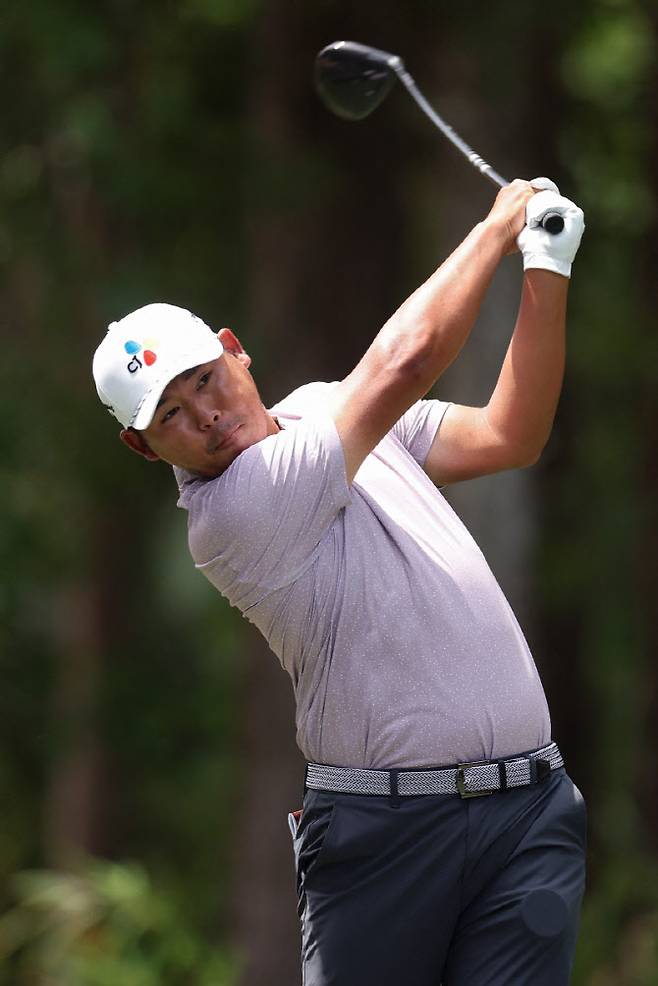 김시우가 5번홀에서 티샷을 하고 있다. (사진=AFPBBNews)