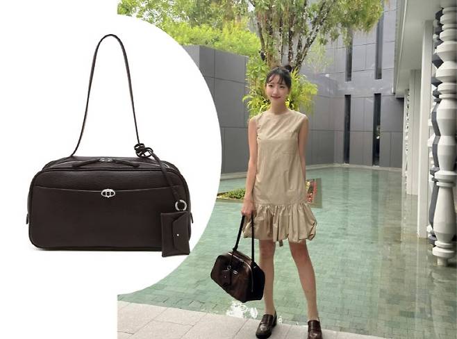 표예진이 아떼 바네사브루노 액세서리‘피델백(Fidele Bag)’을 들고 있는 모습과 상품 이미지. (사진=표예진 인스타그램·아떼 바네사브루노 홈페이지 캡처)