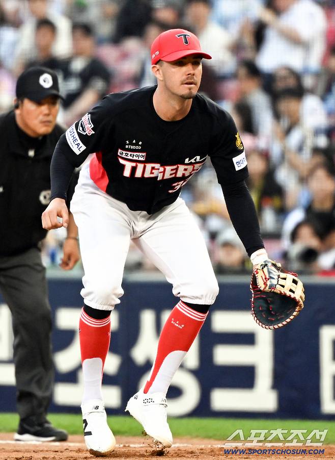 18일 잠실구장에서 열린 두산과 KIA의 경기. KIA 1루수 데일이 수비를 하고 있다. 잠실=박재만 기자 pjm@sportschosun.com/2026.04.18/