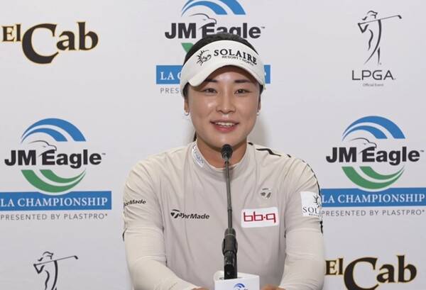 2026년 미국여자프로골프(LPGA) 투어 JM이글 LA 챔피언십에 출전한 윤이나 프로가 2라운드 경기 후 인터뷰하는 모습이다. 사진출처=LPGA가 제공한 인터뷰 영상 화면 켑처 (사진을 무단으로 사용하지 마십시오.)
