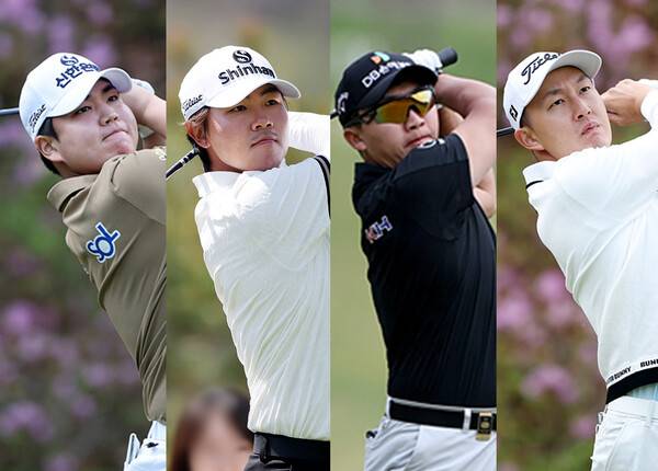 한국프로골프(KPGA) 투어 2026시즌 개막전 제21회 DB손해보험 프로미 오픈에 출전한 장유빈, 김성현, 김홍택, 김백준 프로. 사진제공=KPGA (사진을 무단으로 사용하지 마십시오.)
