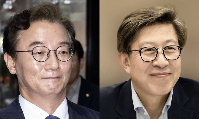 더불어민주당 부산시장 후보인 전재수 의원(왼쪽)과 국민의힘 부산시장 후보인 박형준 시장. 연합뉴스, 부산시 제공