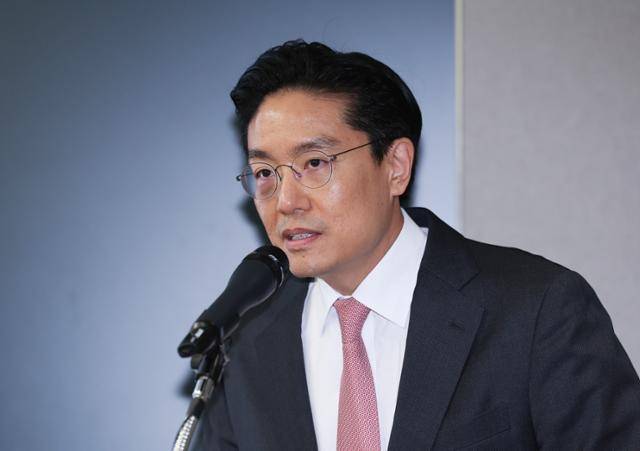 전인석 삼천당제약 대표가 6일 서울 서초구 삼천당제약 본사에서 열린 기자간담회에서 발언하고 있다. 뉴시스