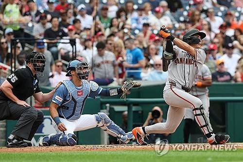 이정후가 5경기 연속 안타를 쳤다. [AP=연합뉴스]