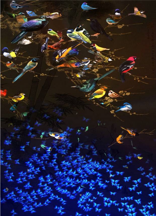 이이남 작 '기운생동 87마리 새'. 이이남스튜디오 제공