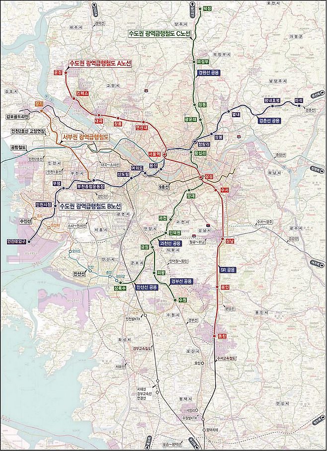GTX 노선도. / 사진=국토교통부