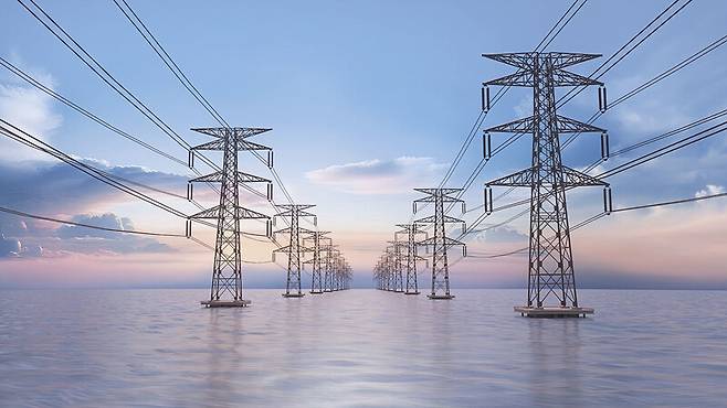 정부는 지방의 전력을 수도권으로 가져가기 위해 해상 송전선로 건설을 추진 중이다. 해상 송전선로를 개념화한 이미지. 한국전력공사 제공