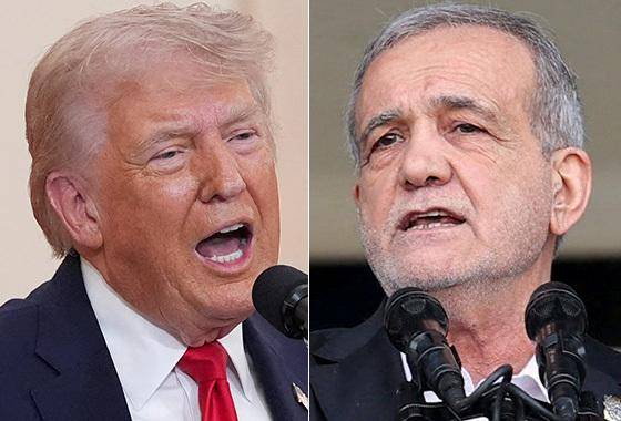 트럼프(왼쪽) 미국 대통령과 마수드 페제시키안 이란 대통령. 로이터 뉴스1