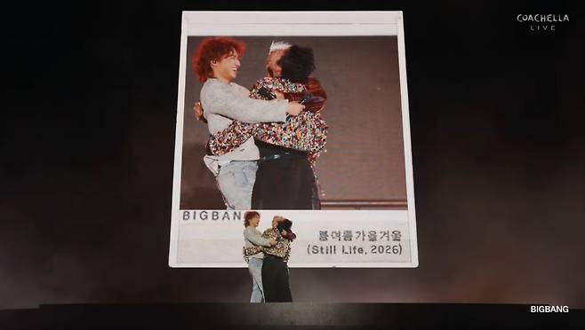 그룹 빅뱅이 19일(현지시간) 미국 캘리포니아에서 열린 대형 음악 축제 ‘코첼라 밸리 뮤직 앤드 아츠 페스티벌’에서 무대를 선보이고 있다. 코첼라 유튜브 캡처
