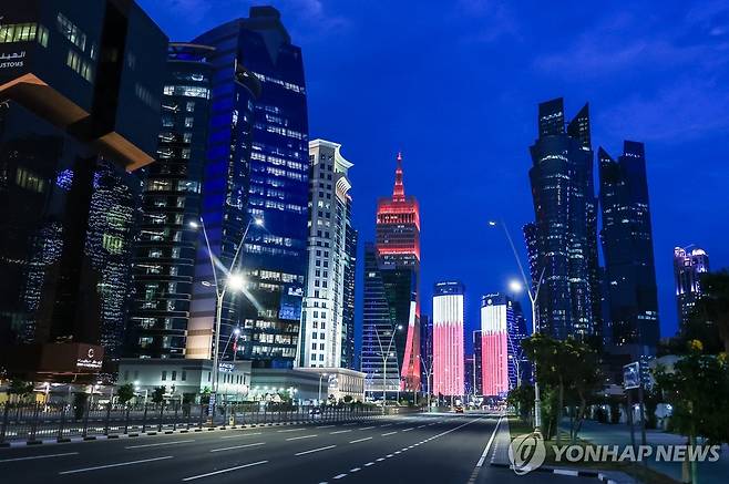 카타르 도하의 밤거리 [EPA 연합뉴스 자료사진 재판매 및 DB 금지]