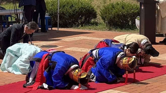 ▲ 21일 영천시 금호읍 최무선과학관에서 '2026년 최무선장군 추모제'가 열리고 있다. 권오석 기자