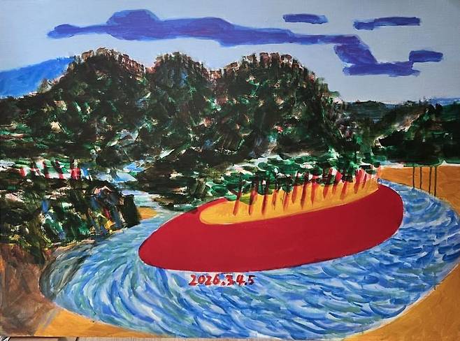 경주 남산_2006, Pen on lined paper, 23x15 cm. 갤러리밈