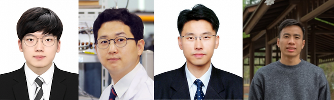 김준석&nbsp;석박통합과정생(왼쪽부터), 진현규 교수, 정종율 충남대 교수, 카오반푸억 충남대 박사. 포스텍 제공.