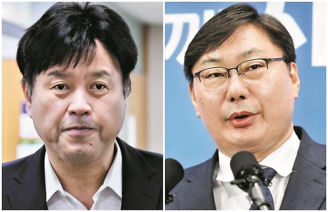 2심에서 징역형을 선고받은 김용 전 민주원구원 부원장, 쌍방울 대북 송금 사건으로 대법원에서 징역형이 확정된 이화영 전 경기도 평화부지사. 뉴스1