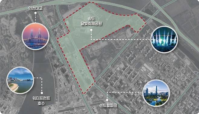 인천 송도달빛공원에서 개최 계획인 F1 서킷 디자인. 인천시 제공