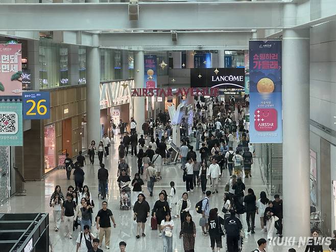 인천국제공항 제1여객터미널 출국장. 김수지 기자