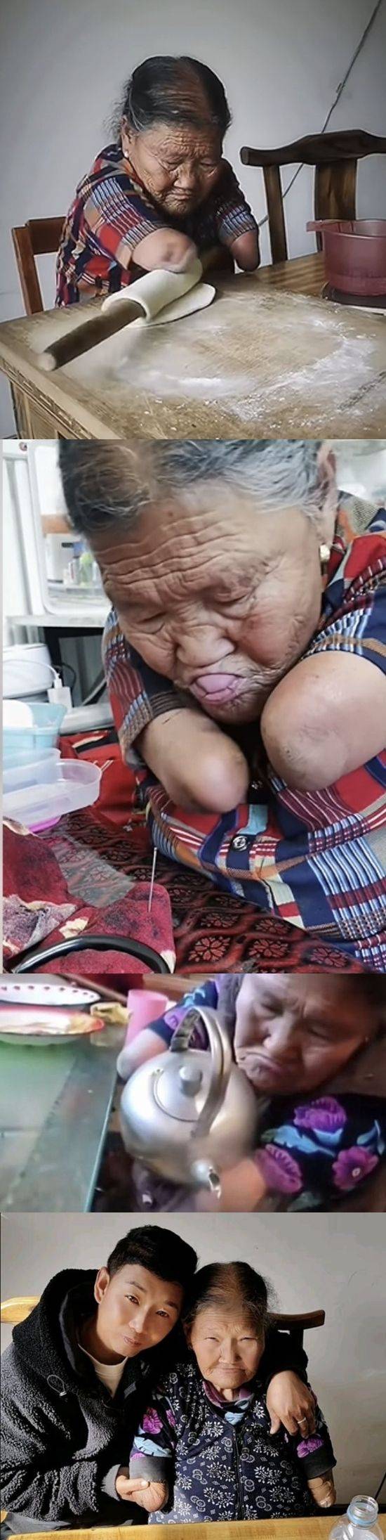 왕위시(오른쪽)씨와 그녀의 막내아들 장리후씨. 바이두 캡처