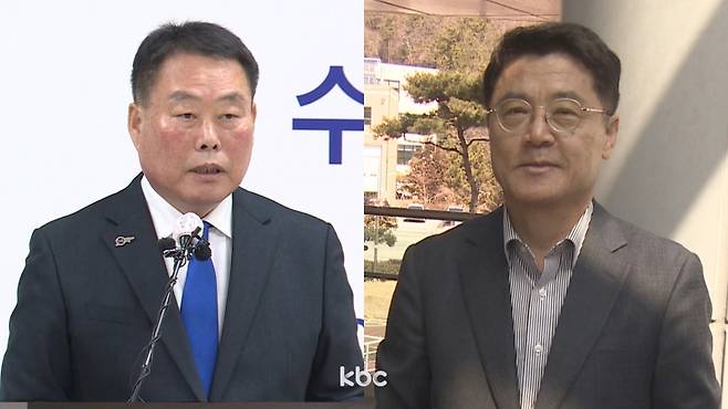 ▲ 더불어민주당 무안군수 공천 확정된 김산 예비후보·완도군수 공천 확정된 우홍섭 예비후보