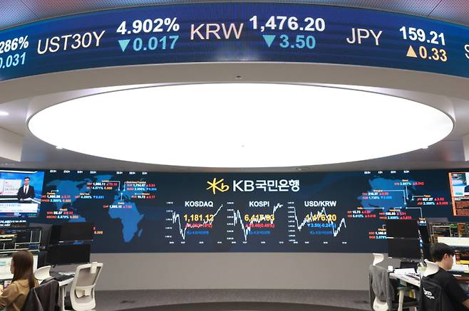 22일 KB국민은행 딜링룸 전경. KB국민은행