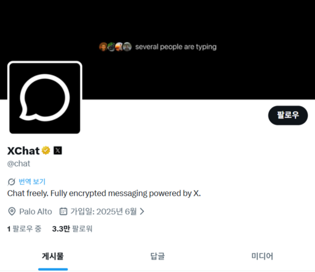 엑스챗(XChat) 소개 페이지. 엑스(X) 캡쳐.