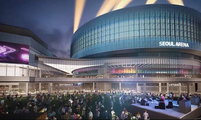 최대 2만8000명 수용이 가능한 K팝 전문 공연장 '서울아레나' 조감도. 내년 상반기 개관할 예정이다. 서울시 제공