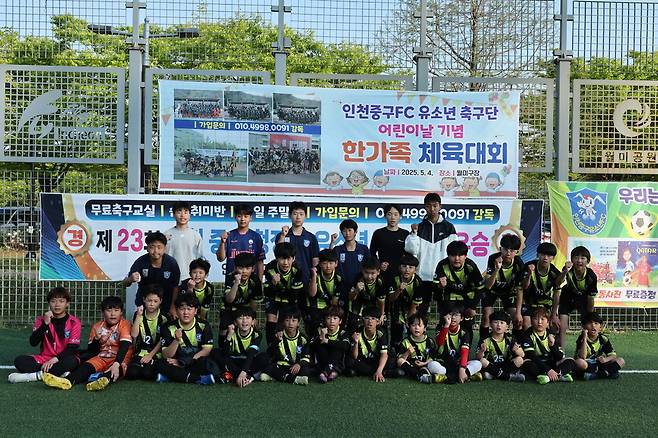▲ 2025년 중구청장기 우승을 차지했던 인천중구FC 유소년축구단. 사진제공=조난국