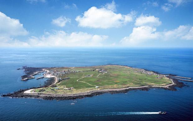 하늘에서 내려다 본 가파도 전경.