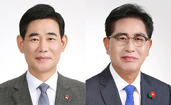 더불어민주당 당내 경선에서 승리한 박호형 후보, 강동우 후보.