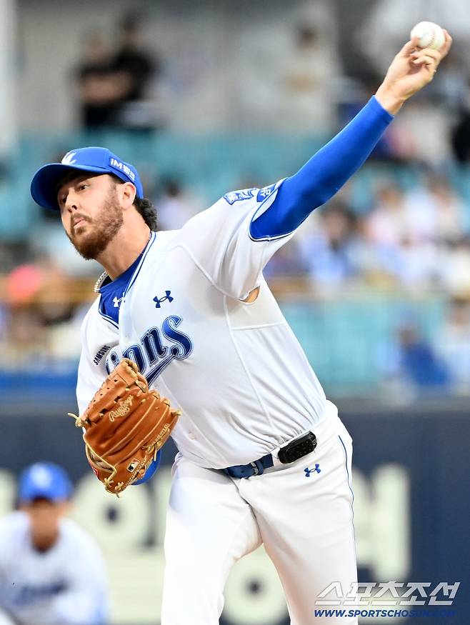 23일 대구삼성라이온즈파크에서 열린 SSG와 삼성의 경기. 삼성 선발투수 오러클린이 역투하고 있다. 대구=허상욱 기자wook@sportschosun.com/2026.04.23/