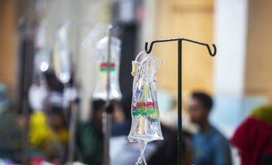 수액백이 걸려있는 모습. EPA=연합뉴스