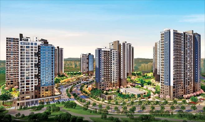 경기 평택 ‘고덕국제신도시 수자인풍경채 1, 2단지’ 통합 투시도