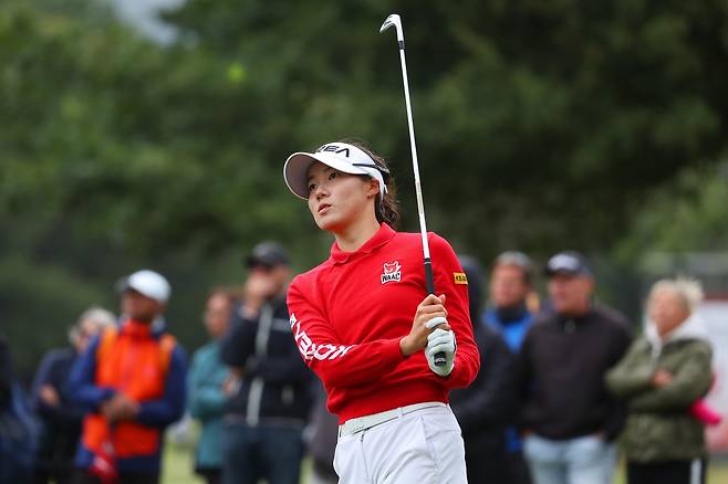 양윤서가  2월 15일 뉴질랜드 로열 웰링턴 골프클럽에서 열린 아시아·태평양 여자아마추어선수권 4라운드에서 아이언 샷을 하고 있다. 사진 제공=R&A