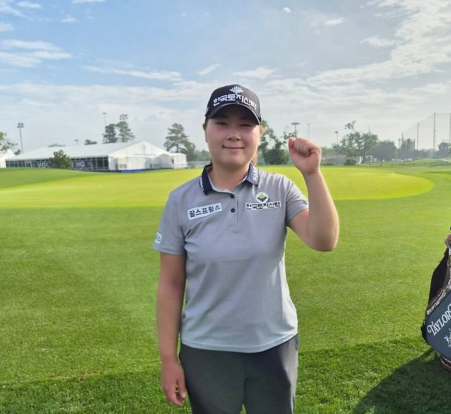 홍정민이 22일(현지 시간) LPGA 투어 셰브런 챔피언십이 열리는 메모리얼 파크에서 연습 라운드 후 포즈를 취하고 있다. 사진 제공=스포츠웨이브