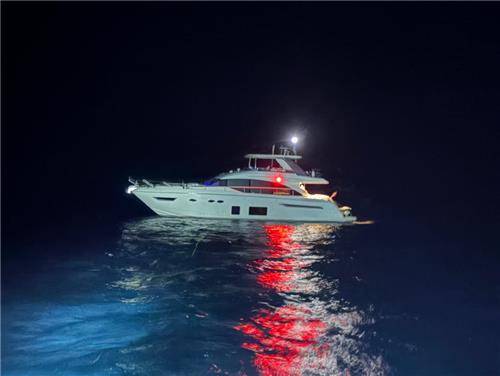 긴급 피난 중인 러시아 요트 [동해해경 제공. 재판매 및 DB 금지]