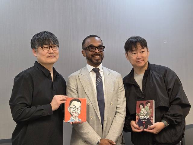 (왼쪽부터) 서범강 IP융복합산업협회 회장, 크리스 터너 구글 대외협력 정책 지식·정보 부문 부사장, 주동근 웹툰 작가. 나유진 기자
