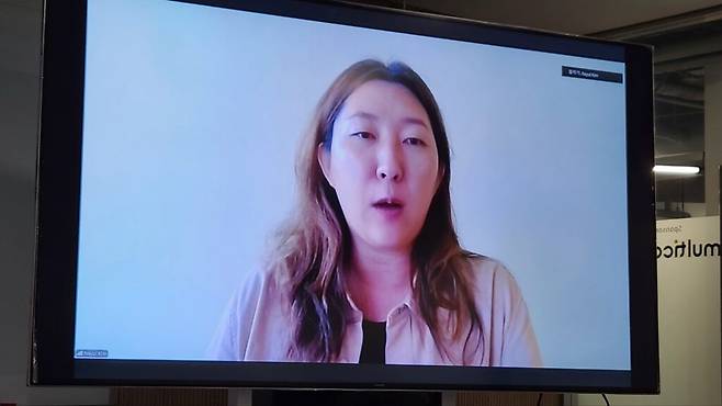 온라인 화상 연결로 참여한 김나율 대표의 이야기는 보다 선명하게 시장과 자본의 구조를 드러냈다. 클리카는 한국에서 창업한 뒤 실리콘밸리로 본사를 옮긴 사례다. (사진=테크42)
